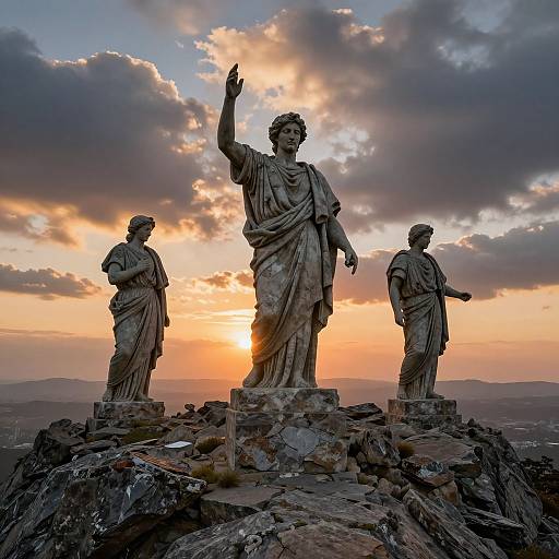 Stoic Mountain Summit Statues
