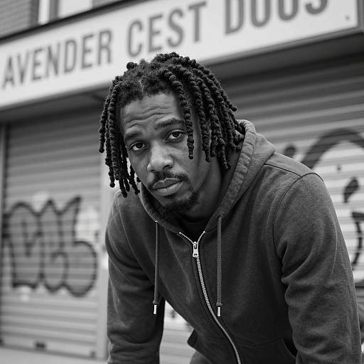 Serious Black Man in Urban Setting