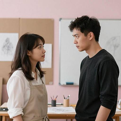 Young Asian Couple in Art Studio