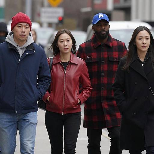 Urban Street Scene with Diverse Friends
