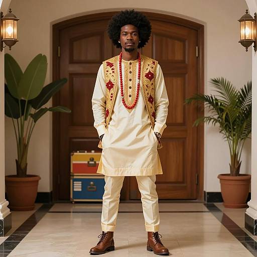 Stylish Young Man in Elegant Costume