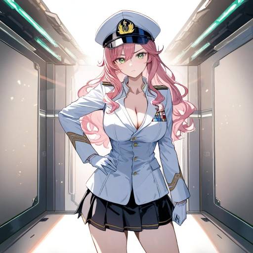 Confident Naval Officer Under Moonlight