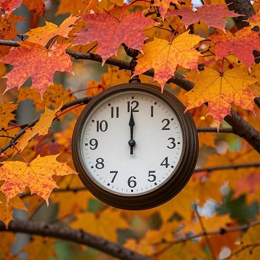 Vintage Clock in Autumnal Branches