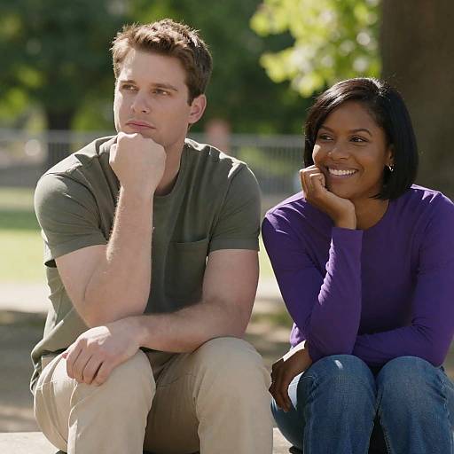 Sunlit Outdoor Portrait of Two Individuals
