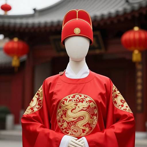 Mannequin in Red Embroidered Robe