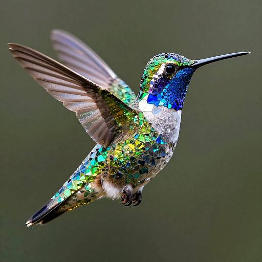 Crystal Mosaic Hummingbird Art