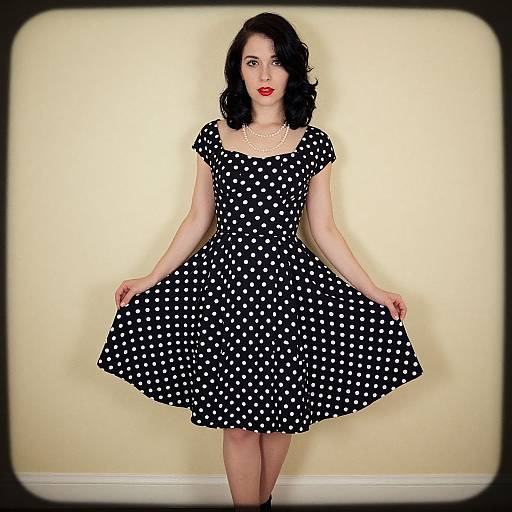 Vintage Woman in Polka Dot Dress