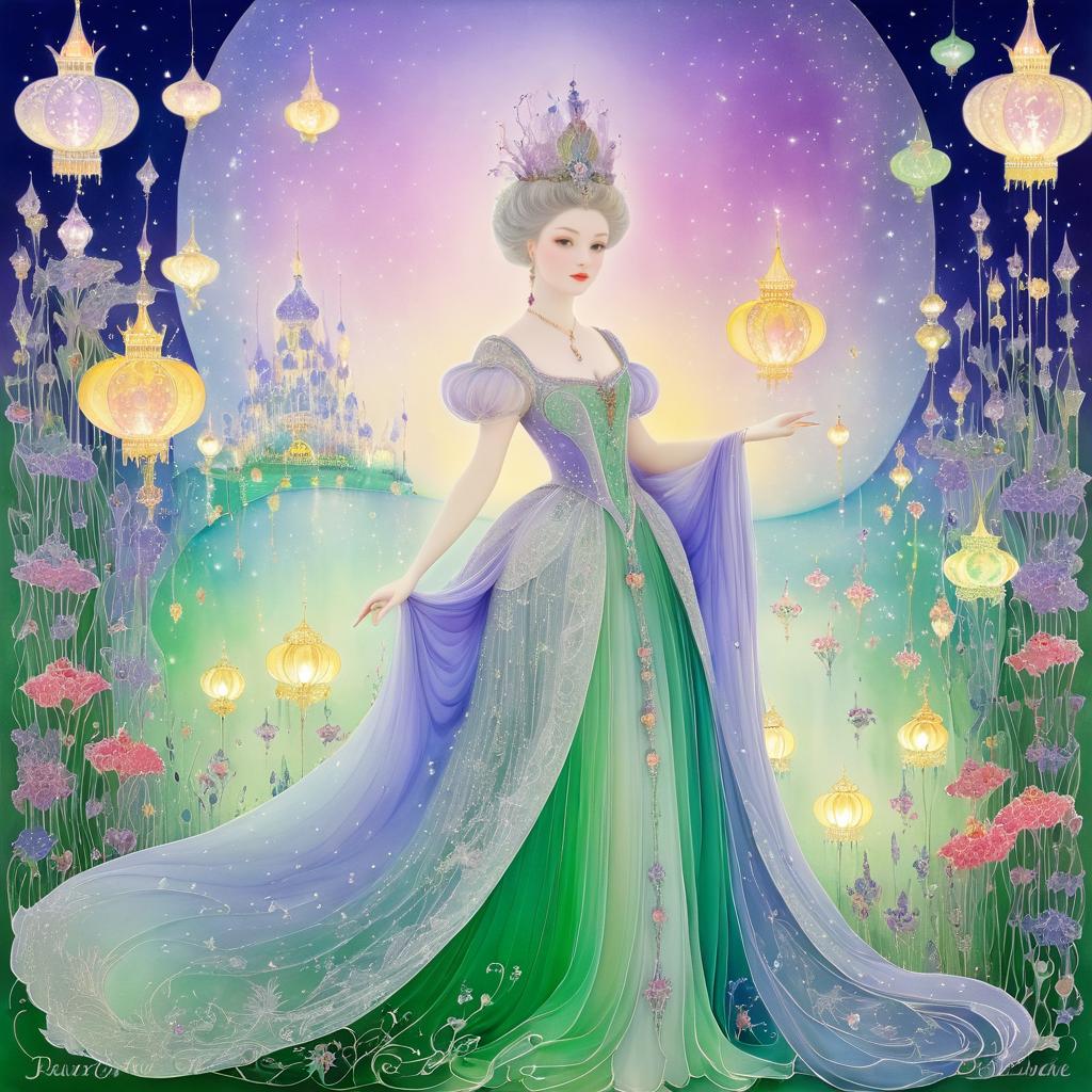 Whimsical Fantasy Kingdom Queen Portrait