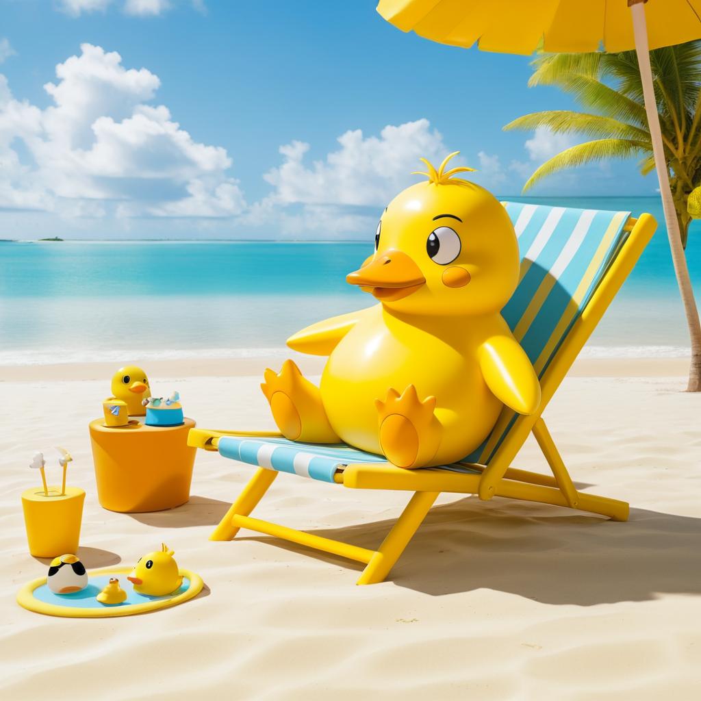 Psyduck's Comedic Beach Day Adventure