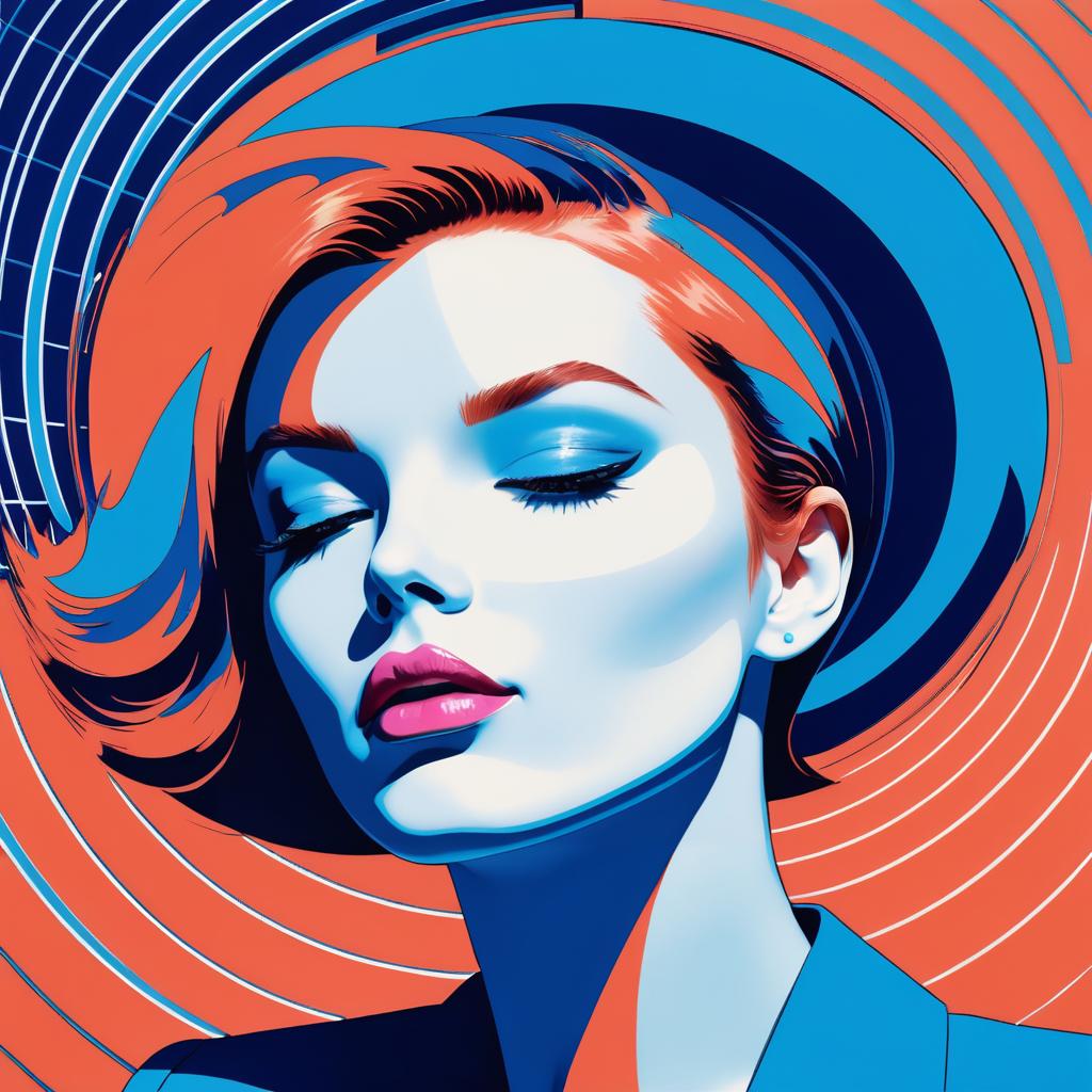 Vibrant 80s Pop Art Woman Portrait