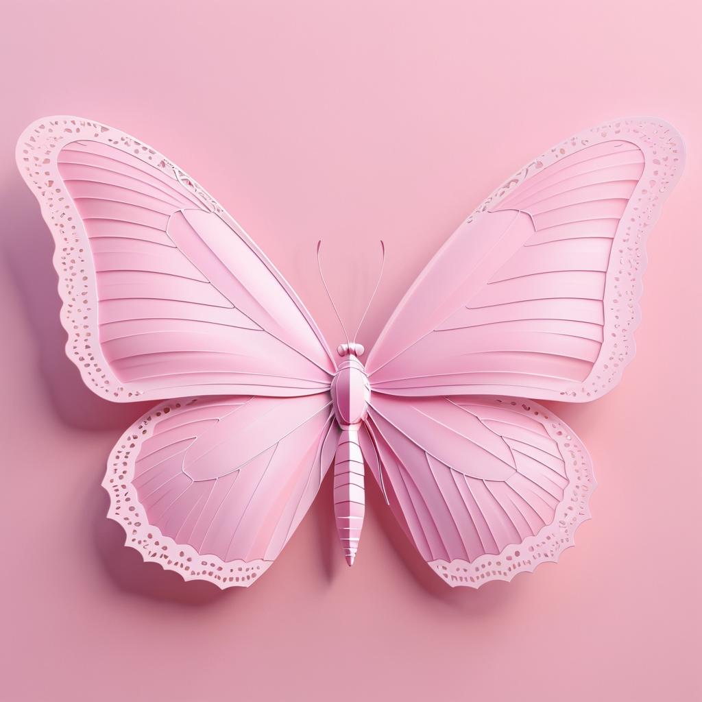 Delicate Pastel Pink Butterfly Portrait