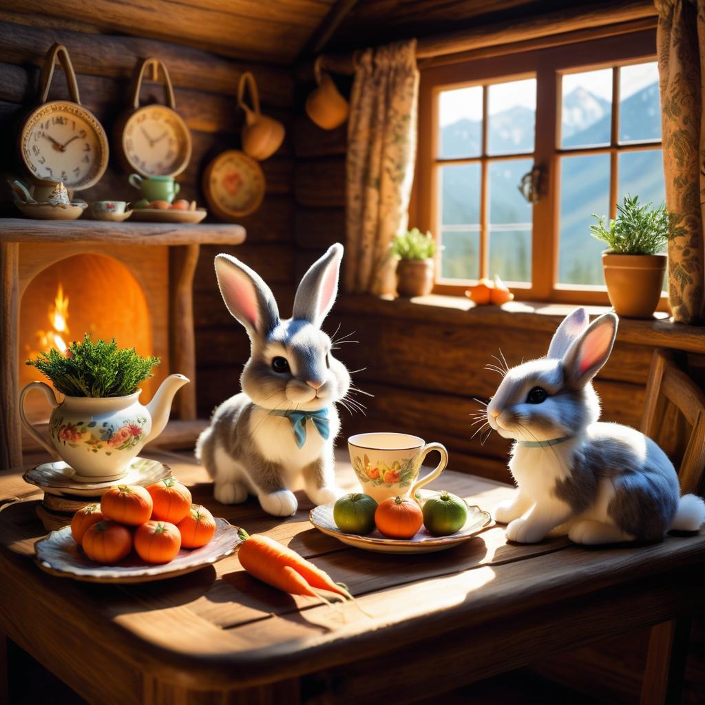 Enchanting Tea Time with a Charming Rabbit