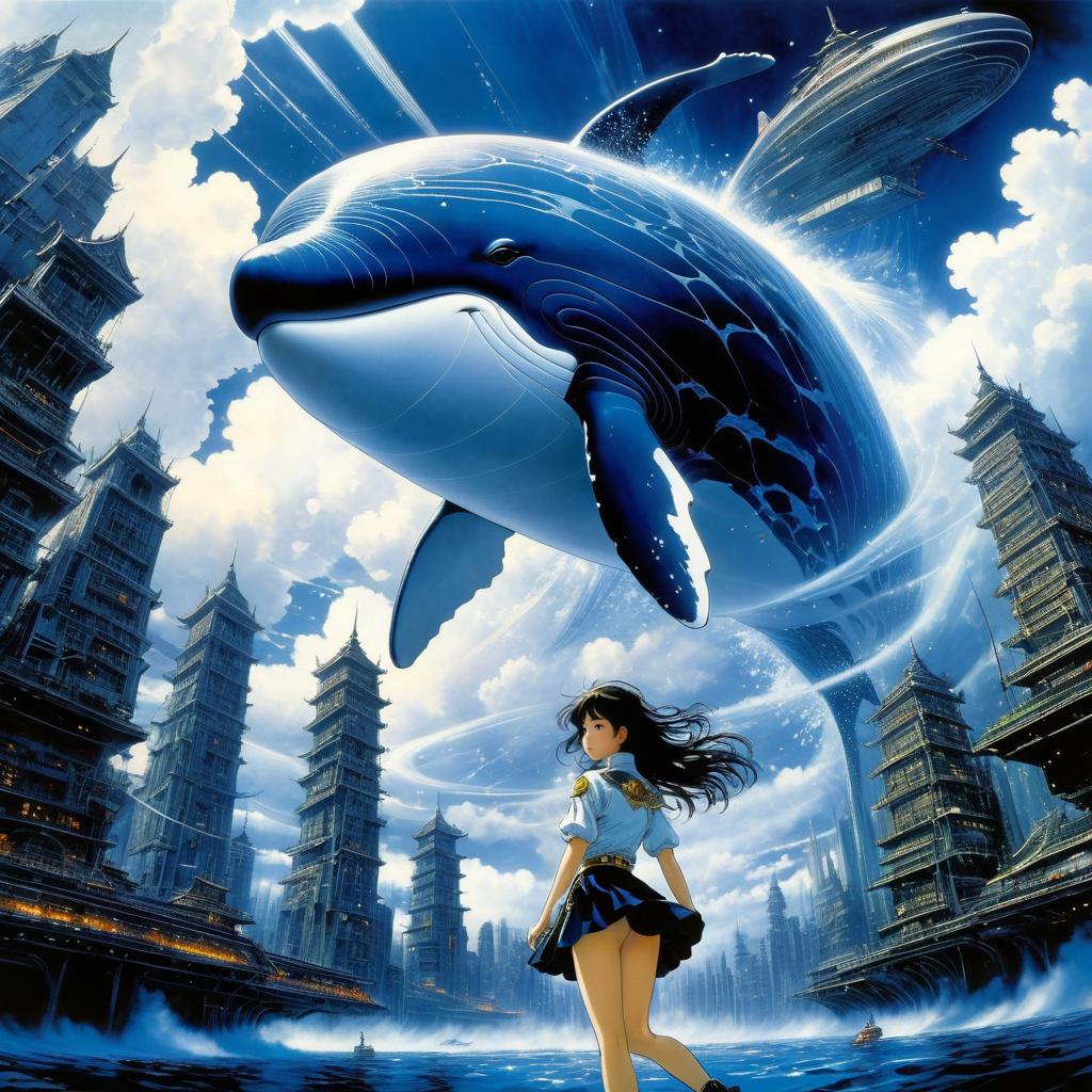 Surreal Fantasy of a Whalescape Adventure