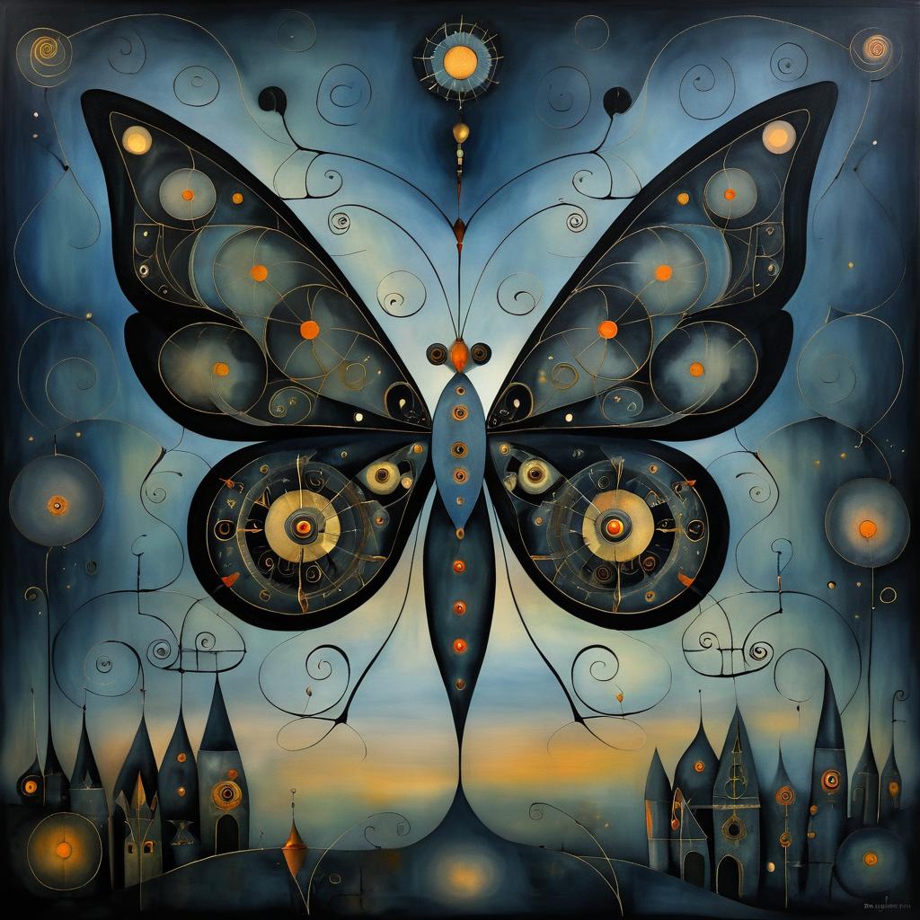 Surreal Mechanical Butterfly Dreamscape