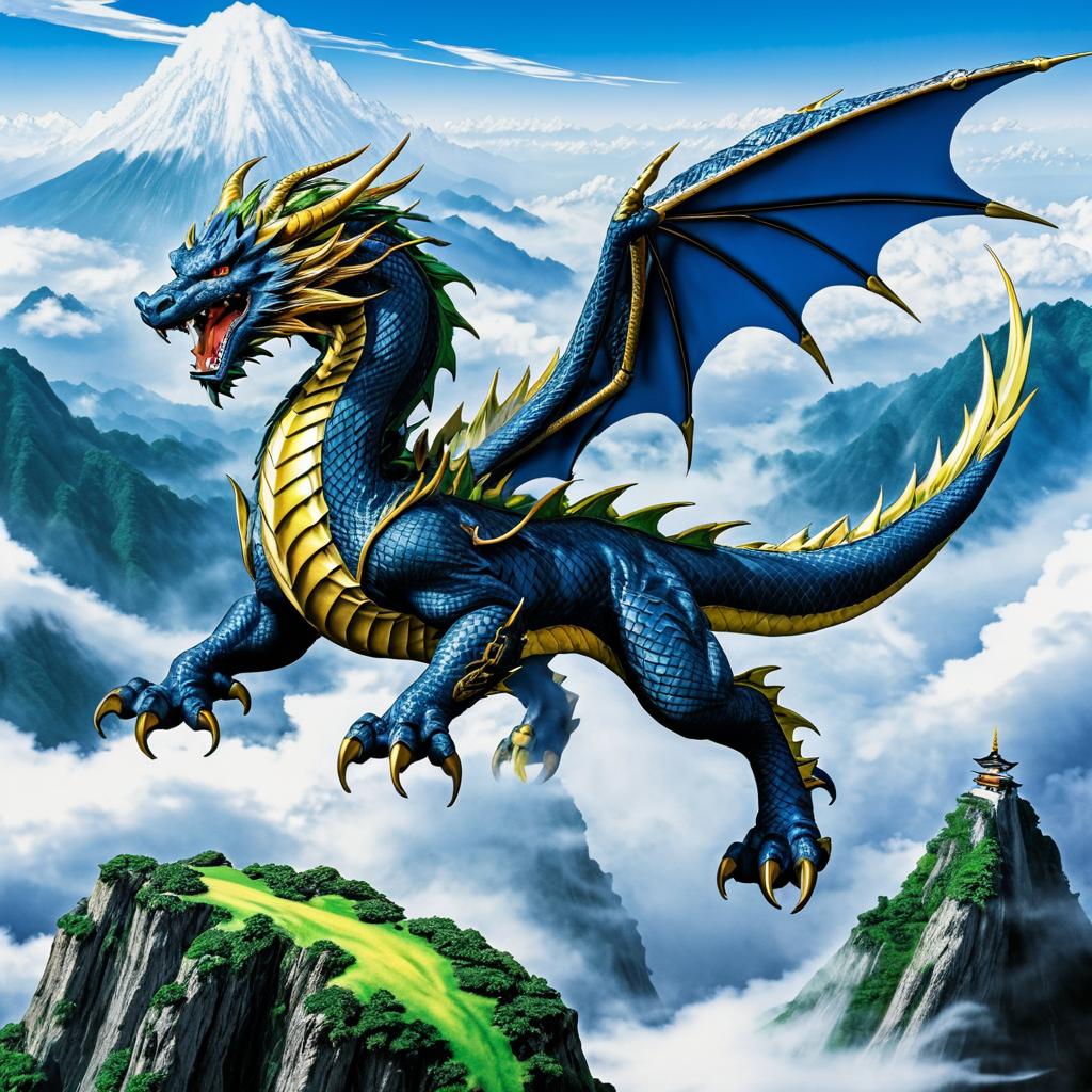 Epic Dragon Soaring in Manga Style