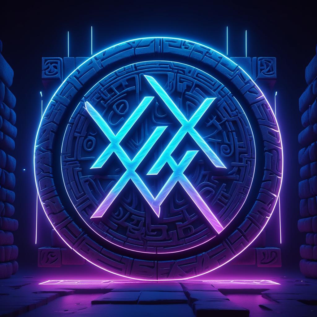 Surreal Neon Runes in High Resolution