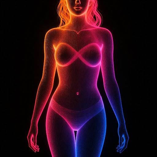 Luminous Silhouette of Woman Abstract