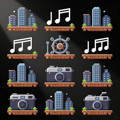 Dynamic 2D Pixel Art Urban Symphony