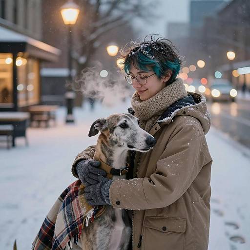 Cozy Winter Park Scene with Affection