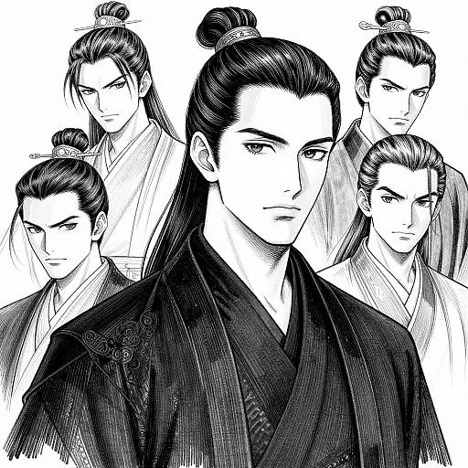 Intricate Portrait of Man in Black Robes