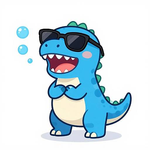 Kawaii Cool T-Rex with Sunglasses