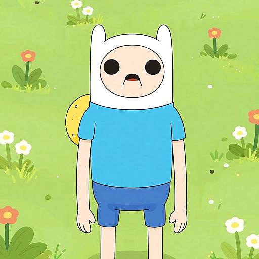 Blond Girl in Flower Field