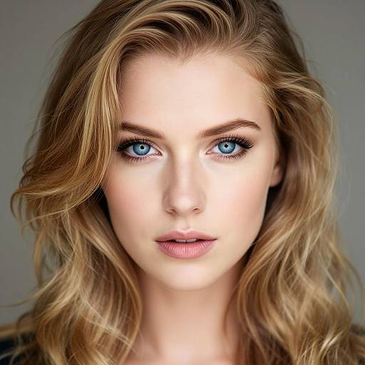 Elegant Woman with Striking Blue Eyes