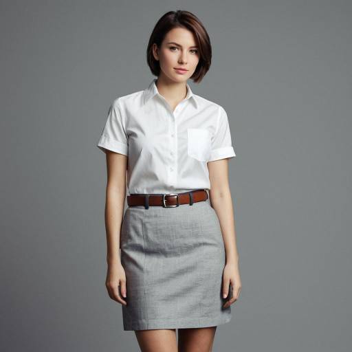 Professional Woman in White Shirt and Pencil Skirt