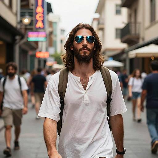 Jesus with Sunglasses in Urban Neon