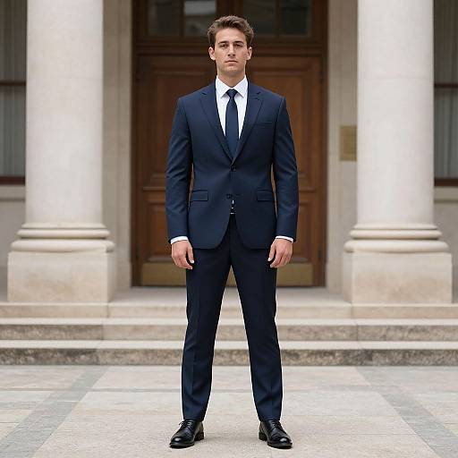 Man in Smart Suit by Building