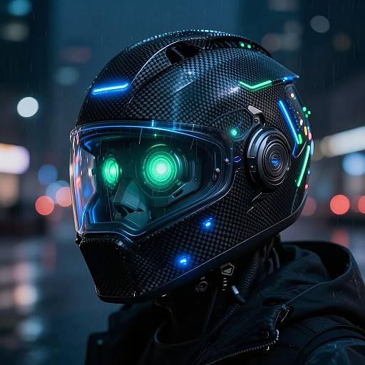 Futuristic Helmet with Cybernetic Filter