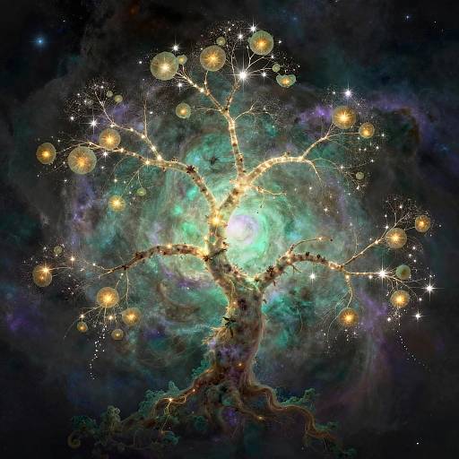 Mystical Star Tree in Deep Space