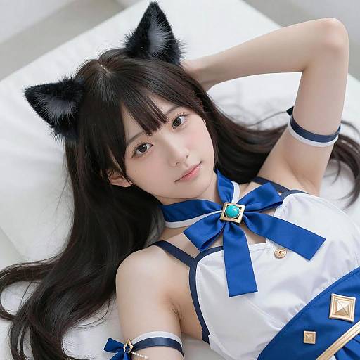 Anime Girl with Cat Ears Portrait