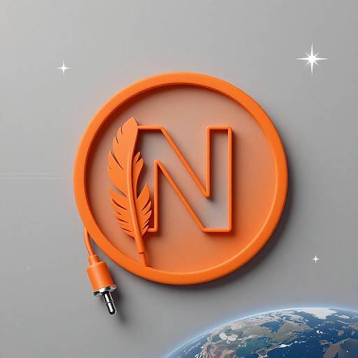 Futuristic N Logo with Headphone Plug