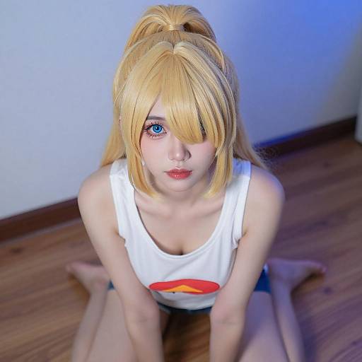 Blonde Cosplayer in Vibrant Outfit