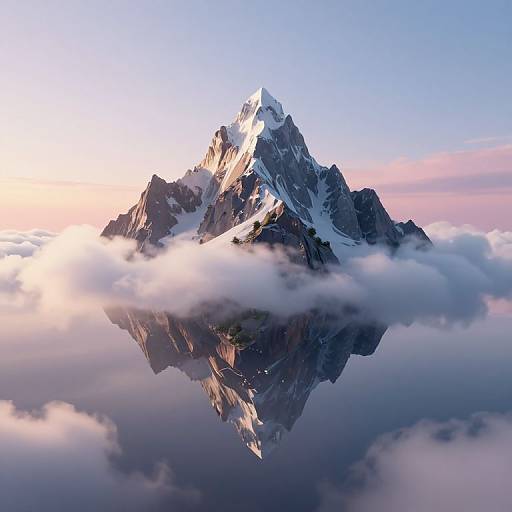 Surreal Floating Mountain Peak 3D