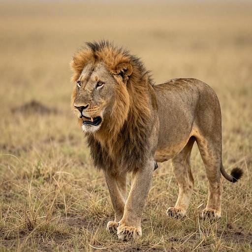 Majestic Lion in Savannah Landscape