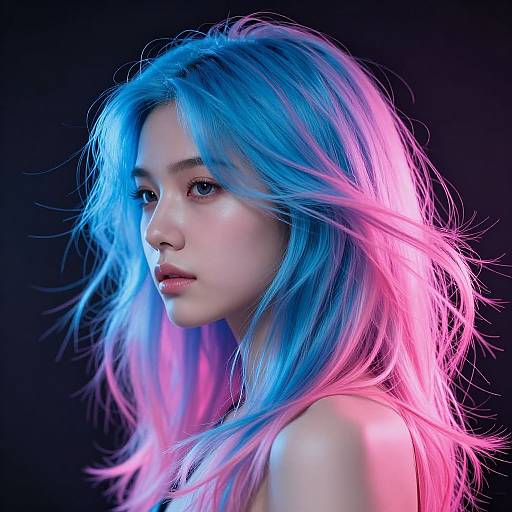 Futuristic Neon Hair Color Shift