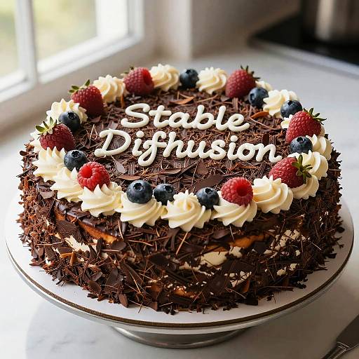 Black Forest Cake with Icing Text