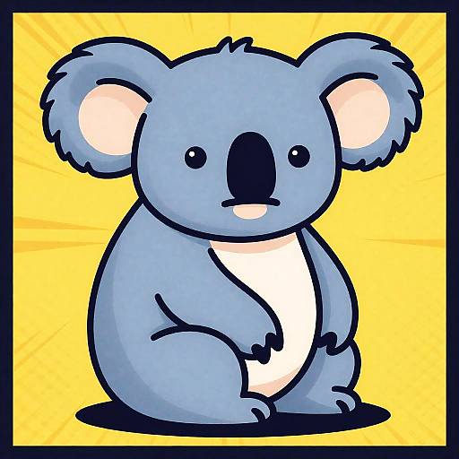 Playful Pop Art Koala Comic Illustration