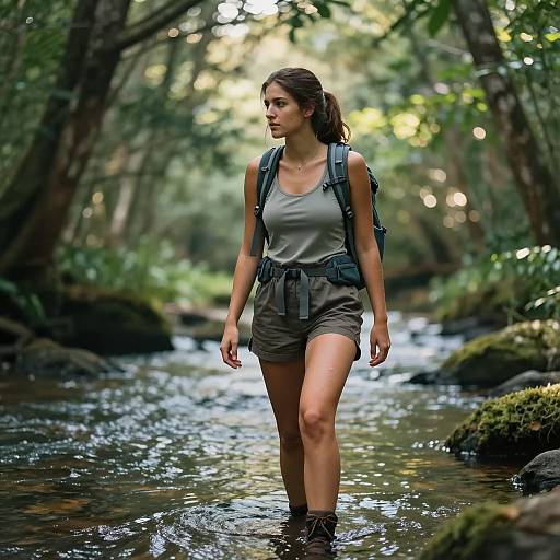 Photorealistic Woodland River Hike