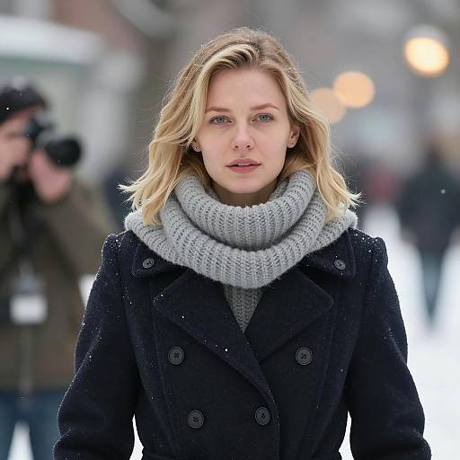 Blonde Woman in Winter Wonderland