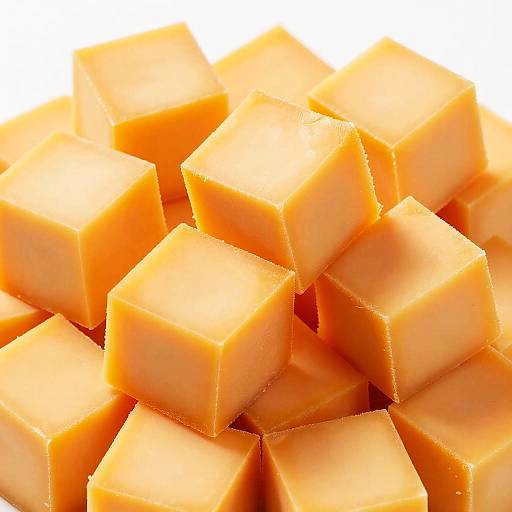 Close-Up of Cubed Orange Cheese