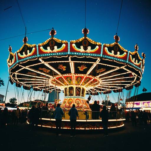 Vibrant Carnival Ride at Dusk Vibrant Carnival Ride at Dusk