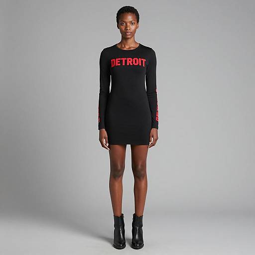 Black Woman Wearing Detroit Dress