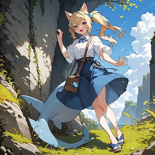 Gura Casual on Cliffside Meadow