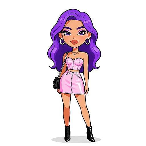 Modern Edgy Woman in Blush Pink Outfit