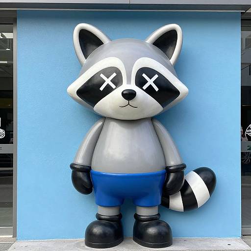 Cute Raccoon Hip-Hop Toy Art