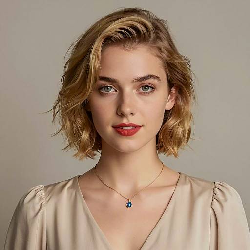 Elegant Young Woman with Wavy Bob