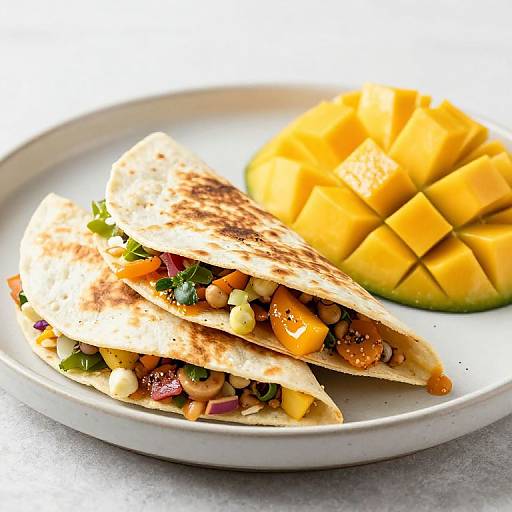 Delicious Quesadilla with Mango Salad